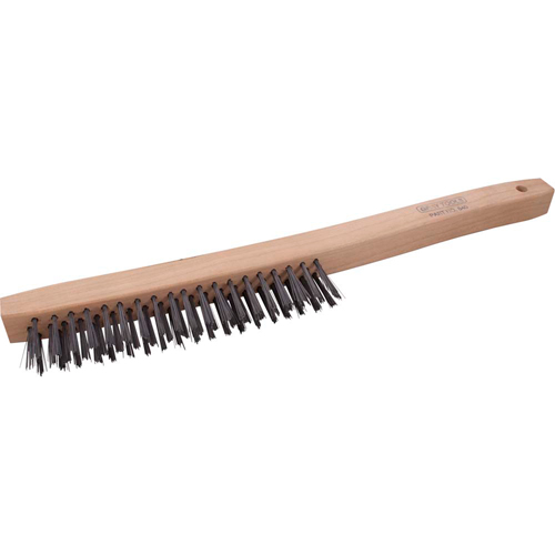 Long Handle Industrial-Duty Scratch Brush, Steel, 3 x 19 Wire Rows, 14" Long D. Morneault & Fils
