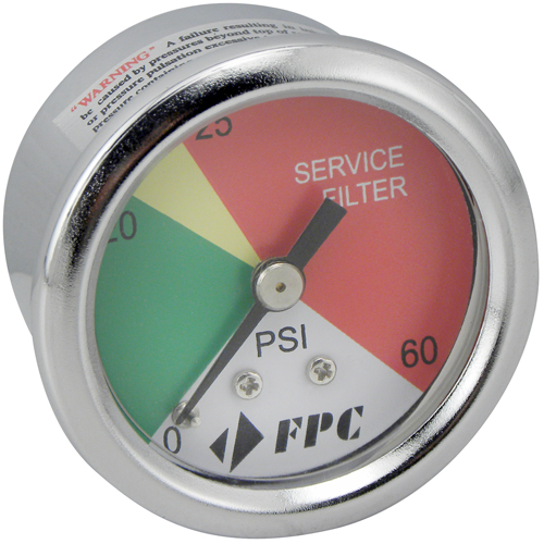 PG1326 Transmission Filter Pressure Gauge, 2" , 0 - 60 psi, Back Mount, Analogue D. Morneault & Fils