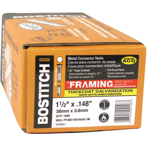 Clous en angle &agrave; 35° Strapshot pour connecteur de charpente D. Morneault & Fils