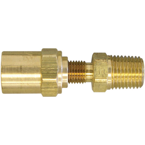 Raccord pour boyau r&eacute;utilisable filetage NPT 1/4", 5/8" dia., Laiton D. Morneault & Fils