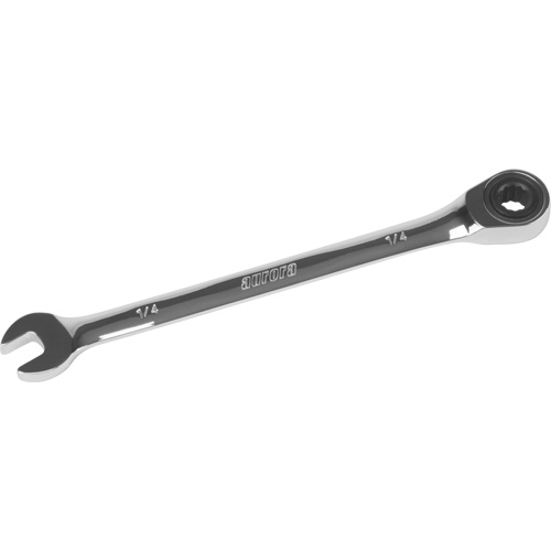 SAE Ratcheting Combination Wrench, 12 Point, 1/4", Chrome Finish D. Morneault & Fils
