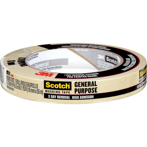 Ruban-cache Scotch pour entrepreneurs 2020, 18 mm (3/4") x 55 m (180'), Beige D. Morneault & Fils
