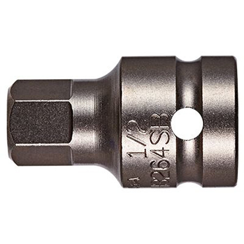 Socket Bit, Hex, 6 mm x 1-1/2" L, 1/2" Drive D. Morneault & Fils