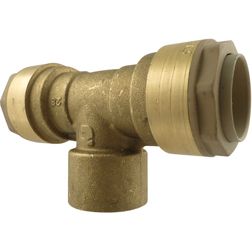 Raccord de tuyau d'air en T Quickline, Laiton, 1/2" D. Morneault & Fils