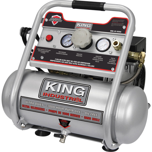 Oil-Free Air Compressor, Electric, 2 Gal. (2.4 US Gal), 125 PSI, 120/1 V D. Morneault & Fils