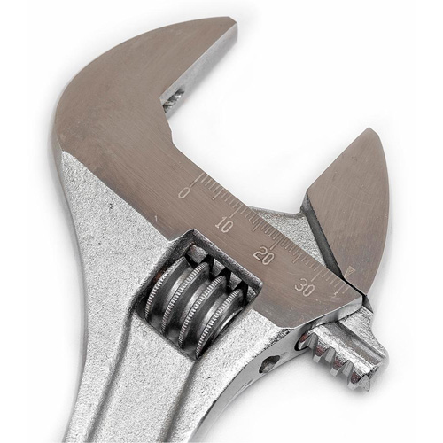 Cl&eacute; &agrave; molette — en boîte, 10" lo, la max. 1-5/16"/34 mm, Chrome D. Morneault & Fils