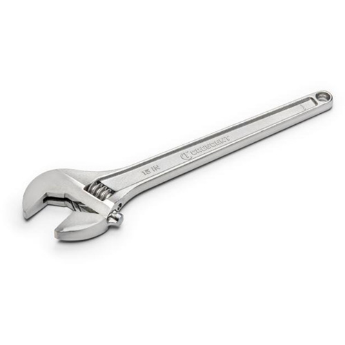 Adjustable Wrench, 15" L, 1-11/16" Max Width, Chrome D. Morneault & Fils