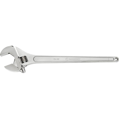 Adjustable Wrench, 24" L, 2-7/16" Max Width, Chrome D. Morneault & Fils