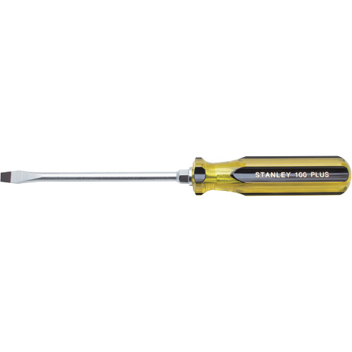 100 PLUS&reg; Standard Slotted Tip Screwdriver, 5/16" Tip, Round, 11" L, Plastic Handle D. Morneault & Fils