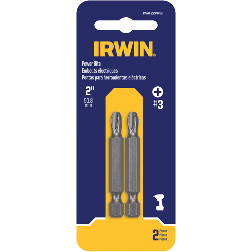 Power Bits, Phillips, #3 Tip, 1/4" Drive Size, 2" Length D. Morneault & Fils