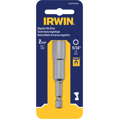 Nutsetter, 5/16" Tip, 1/4" Drive, 2-9/16" L, Magnetic D. Morneault & Fils