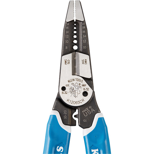 Klein-Kurve&reg; Heavy-Duty Wire Stripper, Cutter & Crimper Multi-Tool, 8-1/4" L, 8 - 20 AWG D. Morneault & Fils
