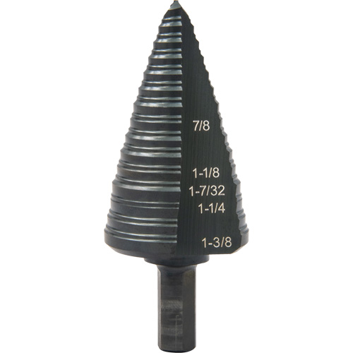 Foret &eacute;tag&eacute; &agrave; trous multiples no 12, 7/8" - 1-3/8", Incr&eacute;ments de 1/16", Acier rapide D. Morneault & Fils