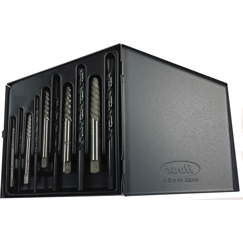 Drillco&reg; Screw Extractor Set with Drills, Carbide, 10 Pieces D. Morneault & Fils