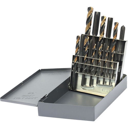 DRILLCO Tap & Drill Set, 18 Pieces D. Morneault & Fils