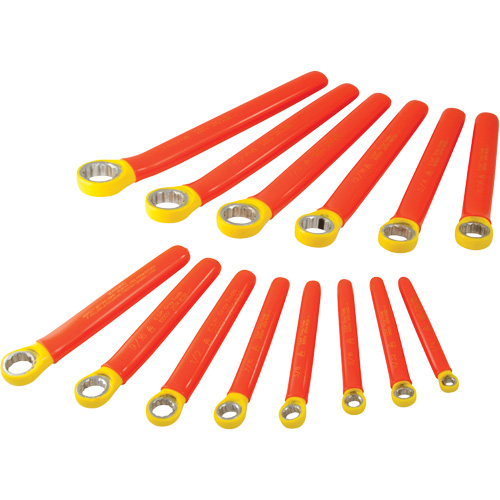 Jeu de cl&eacute;s polygonales SAE isol&eacute;es &agrave; 12 pans, 1000 V, 14 Mcx D. Morneault & Fils