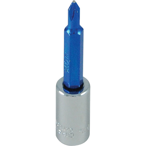 Douille tournevis &agrave; embout bleu, Phillips, #1, Prise 1/4" D. Morneault & Fils