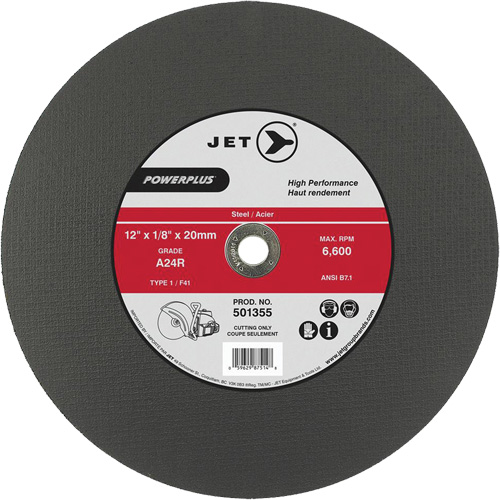 Meule &agrave; tronçonner PowerPlus A24R, 14" x 1/8", Arbre de 20 mm, Type 1, 5500 Tr/min D. Morneault & Fils