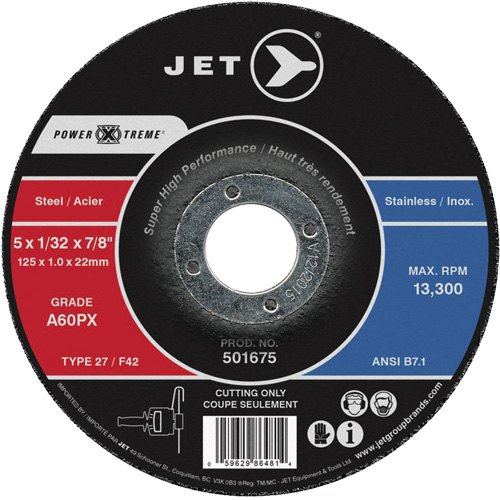 A60PX Power-Xtreme Cut-Off Wheel, 6" x 3/64", 7/8" Arbor, Type 27, 10200 RPM D. Morneault & Fils