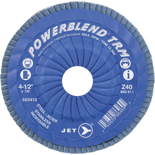 Disque &agrave; feuillets PowerBlend ajustable, 5" x 7/8", Type 29, Grain Z40, Alumine de zirconium D. Morneault & Fils