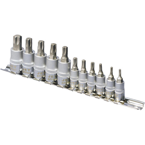 SS1438-11T Chrome Socket Bit Sets, Torx&reg;, 1/4"/3/8" Drive, 10 Pcs D. Morneault & Fils