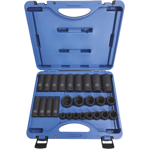 PS2612SD Socket Sets - Regular, 26 Pcs, Impact, 1/2" Drive Size D. Morneault & Fils