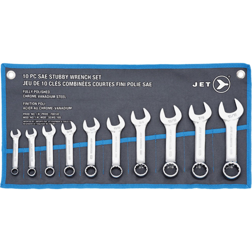 SCWS-10S Stubby Wrench Sets, Combination, 10 Pieces, Imperial D. Morneault & Fils