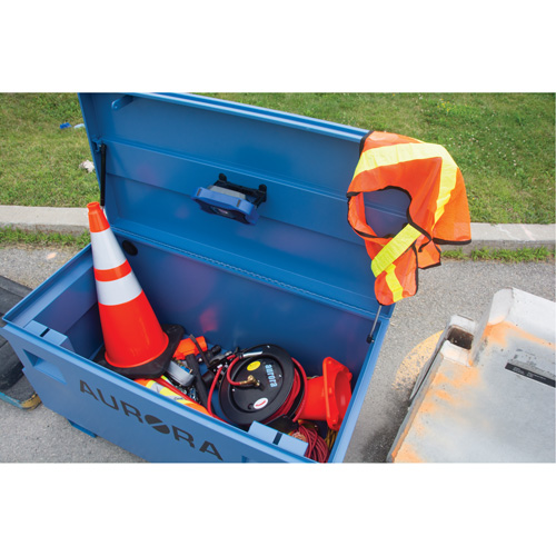 Coffre &agrave; outils de chantier, 60" x 24" x 27-1/2", Acier, Bleu D. Morneault & Fils