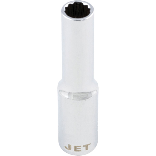 Chrome Socket, 8 mm, 1/4" Drive, 12 Points, Deep D. Morneault & Fils