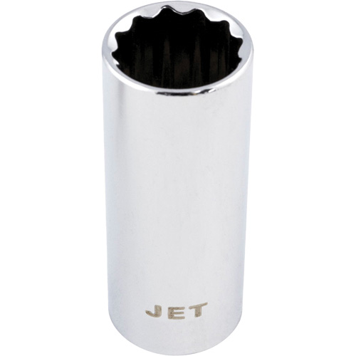 Chrome Socket, 10 mm, 1/4" Drive, 12 Points, Deep D. Morneault & Fils