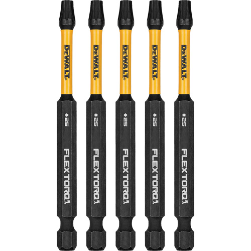 5-Piece FLEXTORQ&reg; Impact Screwdriving Bits, Torx, T-25, 1/4" Drive D. Morneault & Fils