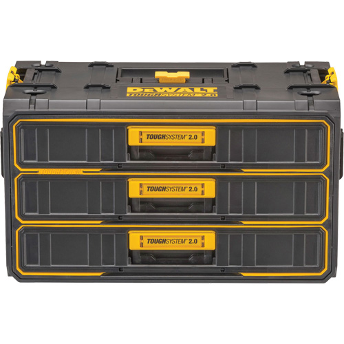Unit&eacute; &agrave; trois tiroirs ToughSystem 2.0, 21-4/5" x 12-3/10" x 12-3/5", Noir/Jaune D. Morneault & Fils