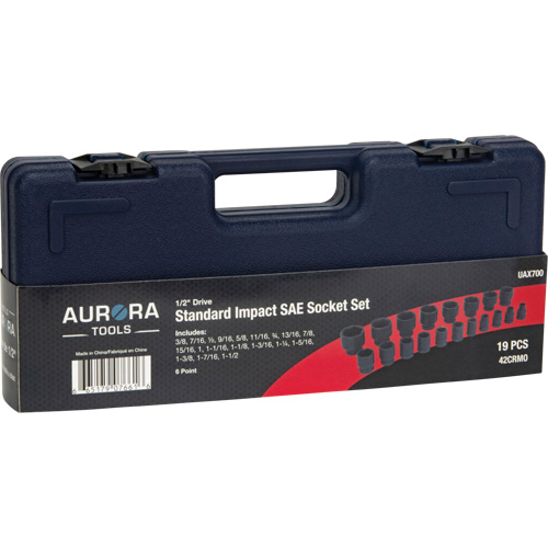 Jeu de douilles SAE, 19 Mcx, Chocs, Prise de 1/2" D. Morneault & Fils