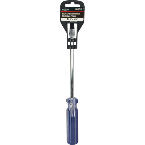 Tournevis &agrave; fente bleu transparent avec bandes, Tige de 5/16", Ronde, Prise en Plastique D. Morneault & Fils