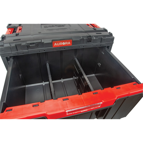 Arx&reg; Single Drawer Toolbox, 11-1/5" W x 18-3/10" D x 9-1/10" H, Black/Red D. Morneault & Fils
