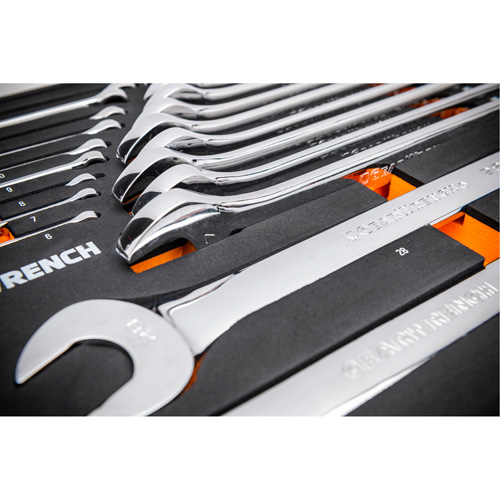 12-Point Long Pattern Combination Metric Wrench Set in Foam Storage Tray, Open-Ended, 24 Pieces, Metric D. Morneault & Fils