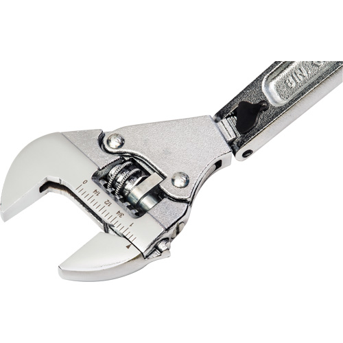 Cl&eacute; flexible &agrave; rochet ajustable, 8" lo, la max. 2-27/50", Chrome/Poli D. Morneault & Fils