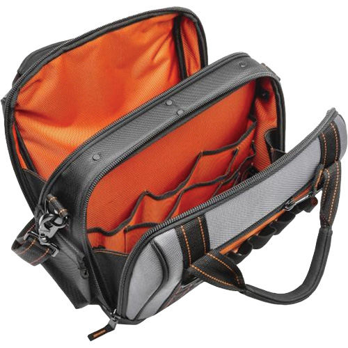 14" Tradesman Closed Top Tool Bag, Polyester, 32 Pockets, Black/Grey D. Morneault & Fils