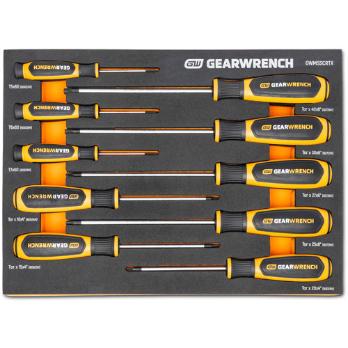 Torx&reg; Dual Material Screwdriver Set in Foam Storage Tray, 10 Pcs. D. Morneault & Fils