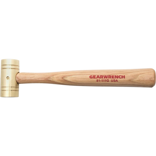 Brass Hammer with Hickory Handle, 1 lbs Head Weight, 11" L D. Morneault & Fils