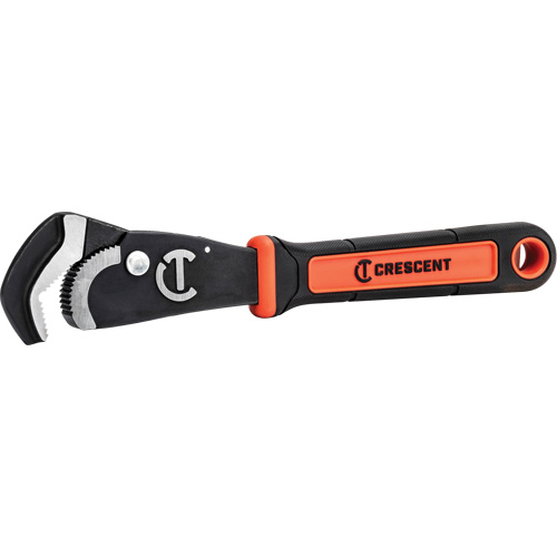 Cl&eacute; bimat&eacute;riau auto-ajustable pour tuyau, Cap des m&acirc;choires 1-1/2", Longueur 12", Fini Oxyde noir, Prise Coussin&eacute;e D. Morneault & Fils