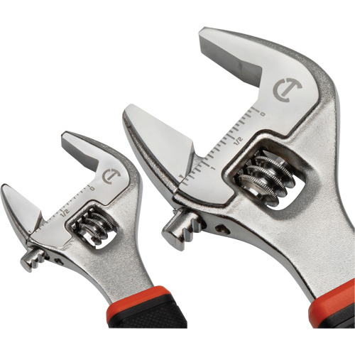 Quick-Fit-Jaw Adjustable Wrench Set, Adjustable, 2 Pieces, Imperial and Metric D. Morneault & Fils