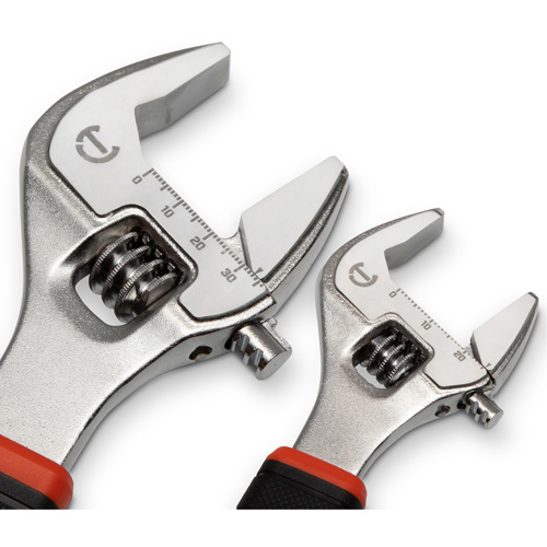 Quick-Fit-Jaw Adjustable Wrench Set, Adjustable, 2 Pieces, Imperial and Metric D. Morneault & Fils