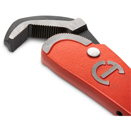 Cl&eacute; pour tuyau en acier auto-ajustable, Cap des m&acirc;choires 2-1/2", Longueur 16", Fini Rev&ecirc;tement en poudre, Prise Non-ergonomique D. Morneault & Fils