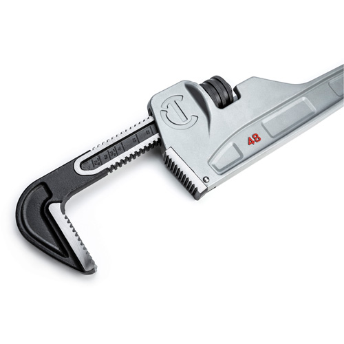 Cl&eacute; &agrave; tuyaux, Cap des m&acirc;choires 6", Longueur 48", Fini Rev&ecirc;tement en poudre, Prise Non-ergonomique D. Morneault & Fils