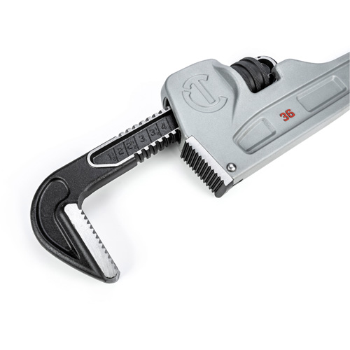 Cl&eacute; &agrave; tuyaux, Cap des m&acirc;choires 5", Longueur 36", Fini Rev&ecirc;tement en poudre, Prise Non-ergonomique D. Morneault & Fils