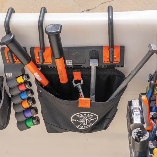 Bucket Work CentreS-Hook Hardware Pouch Module, Nylon, 1 Pockets, Black/Orange D. Morneault & Fils