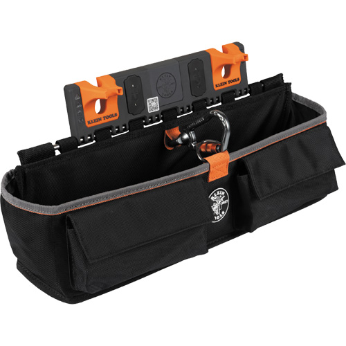 Bucket Work CentreS-Hook Large Pouch Module, Nylon, 3 Pockets, Black/Orange D. Morneault & Fils