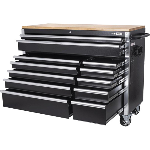 HDRC5212 HD Series Roller Cabinet, 12 Drawers, 51-1/4" W x 21" D x 40-3/10" H, Black D. Morneault & Fils