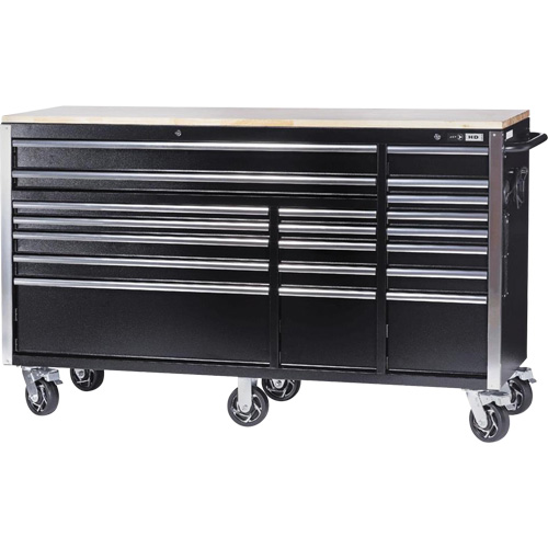 HDRC7220 HD Series Roller Cabinet, 20 Drawers, 72" W x 24" D x 42-3/10" H, Black D. Morneault & Fils